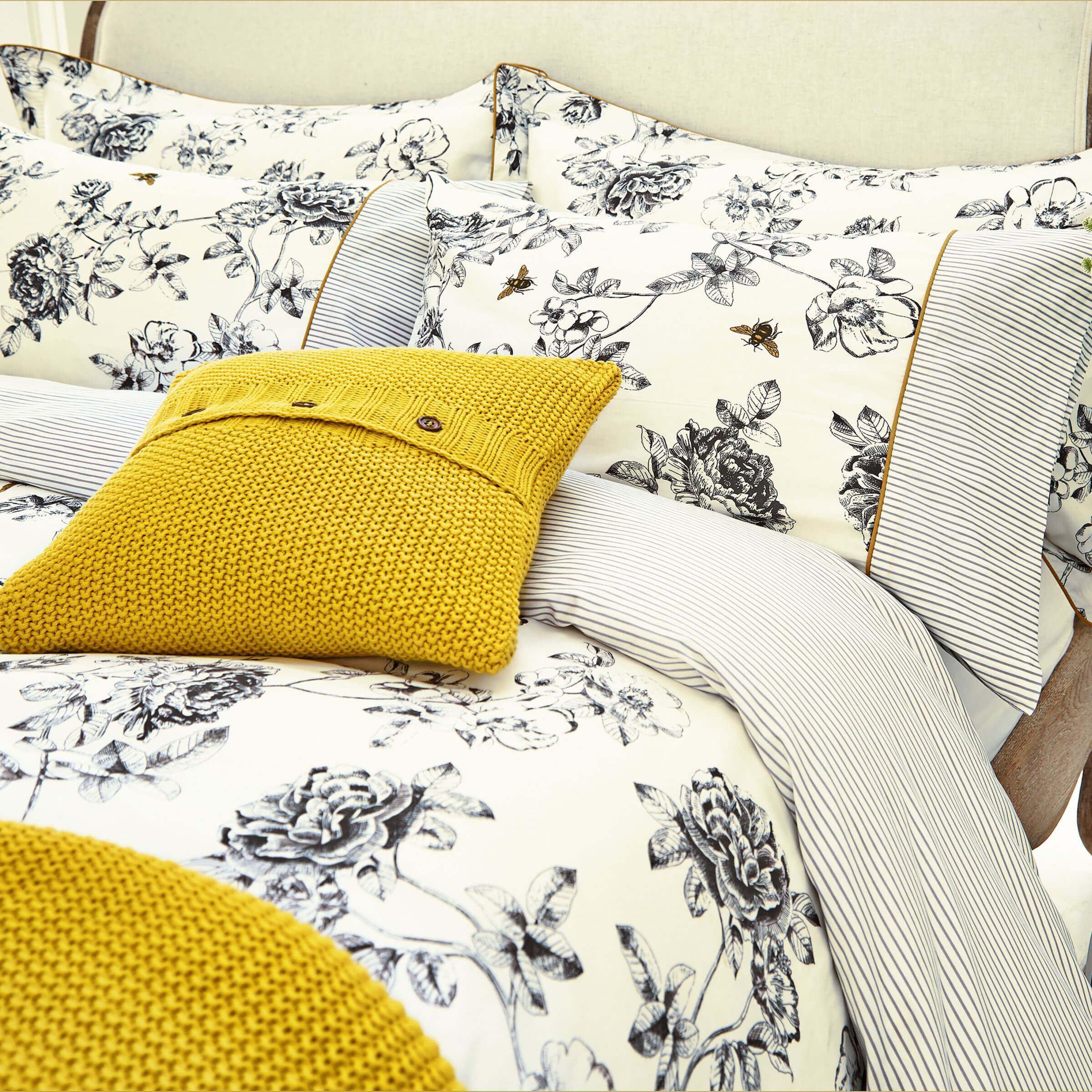 Product photograph of Joules Bedding Moss Stitch Cushion Yellow from Bedeck Home.