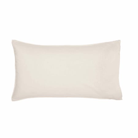 Linen Blend Plain Ivory Standard Pillowcase