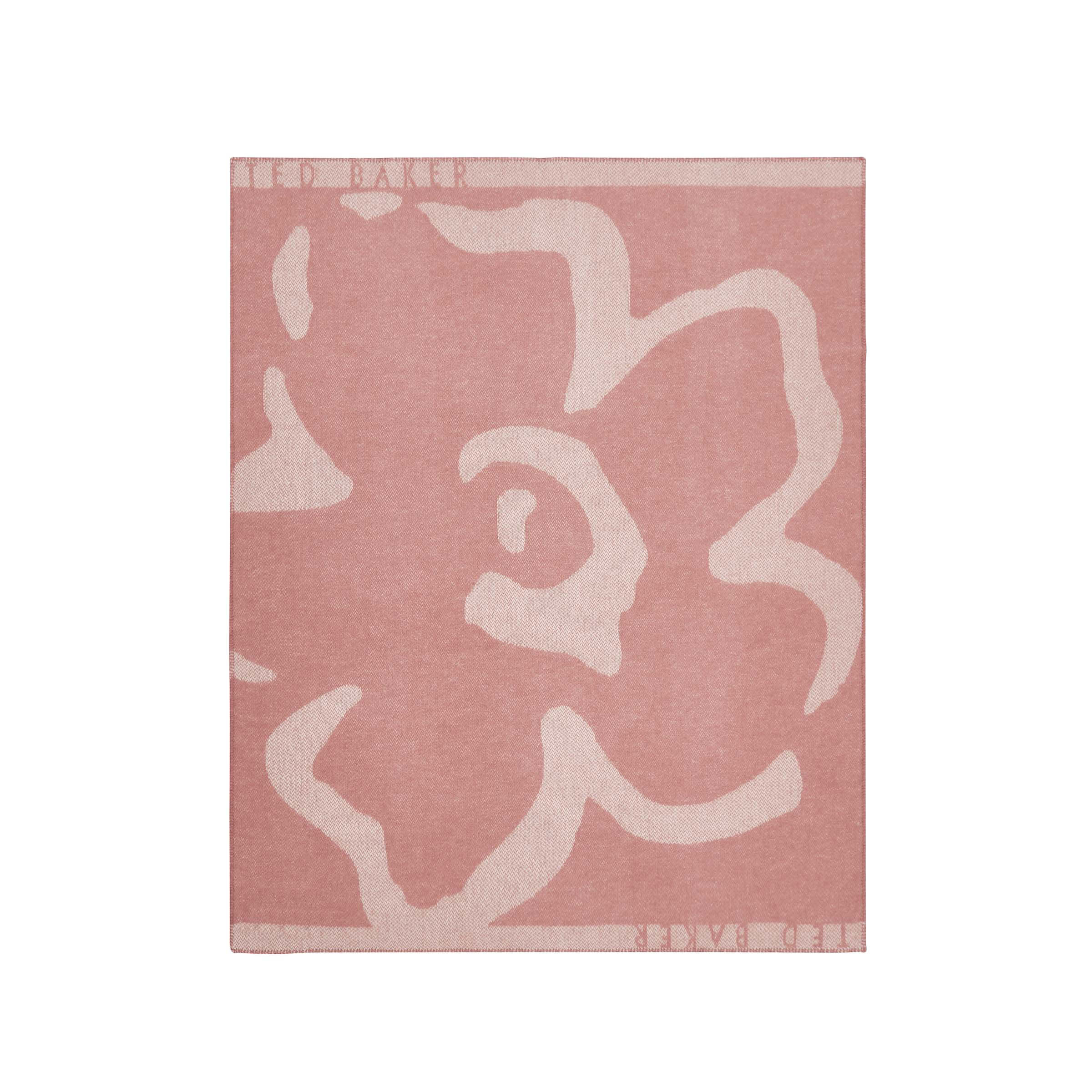 Product photograph of Ted Baker Magnolia Woven Throw Soft Pink from Bedeck Home