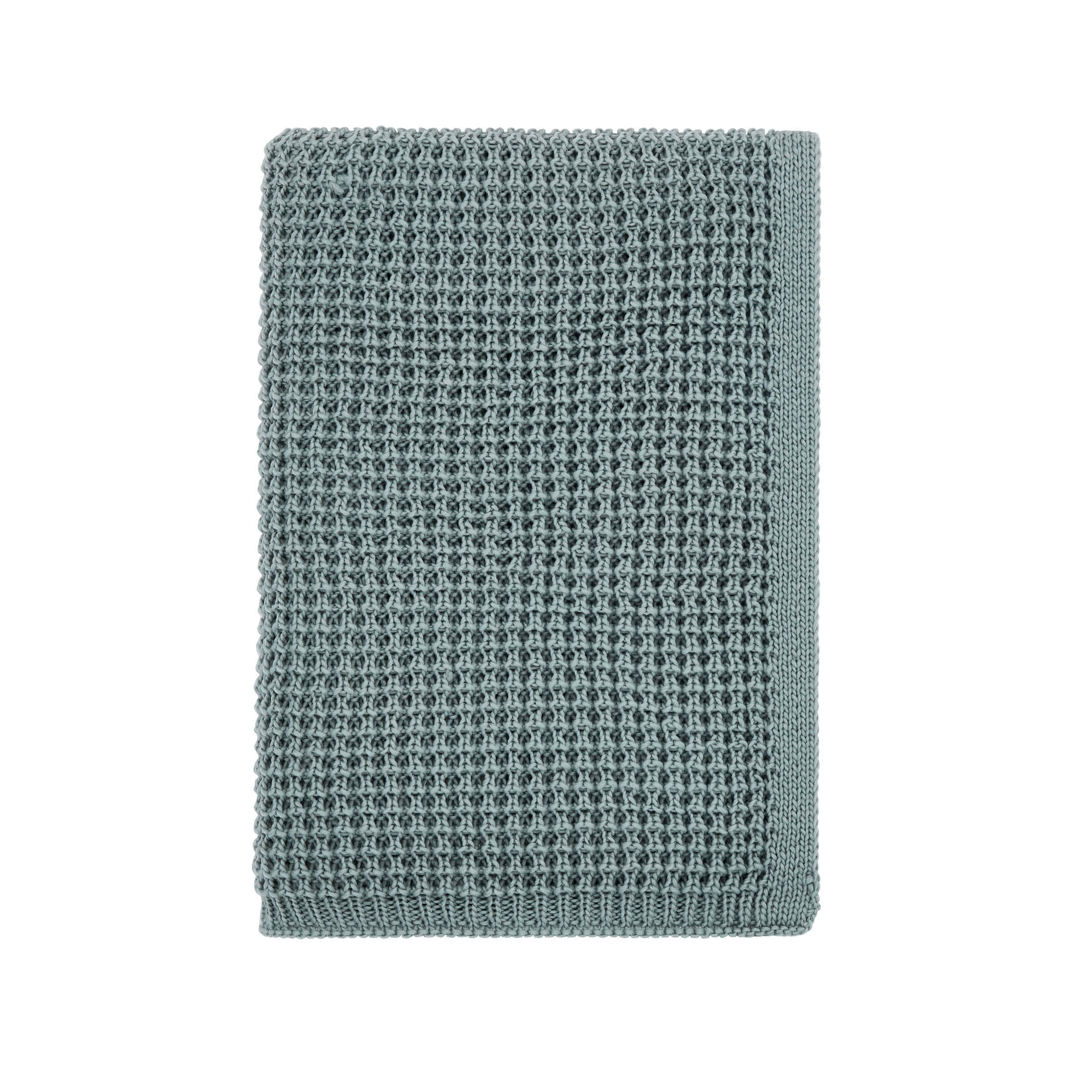 Product photograph of Bedeck 1951 Nura Knitted Throw Duck Egg from Bedeck Home