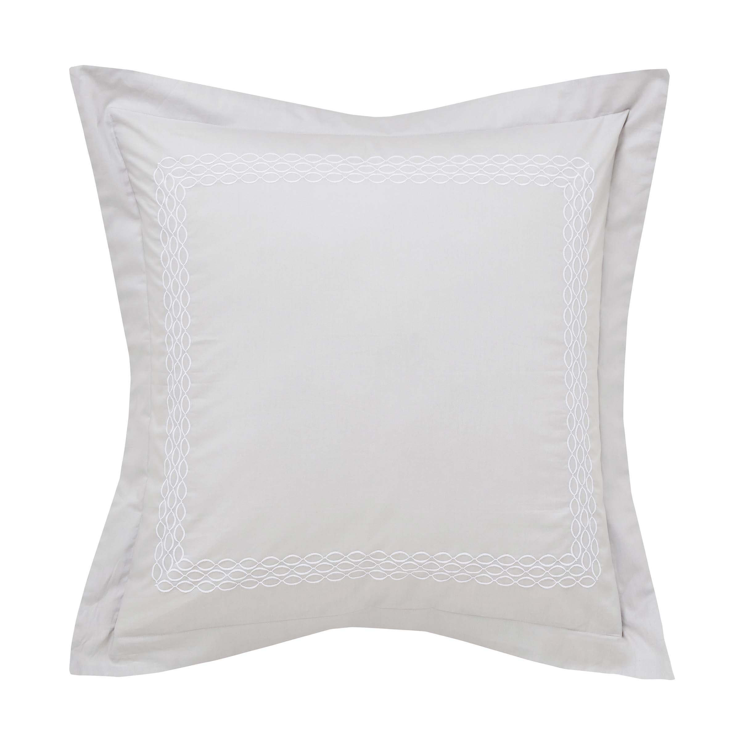 Product photograph of Bedeck Of Belfast Saffi Large Square Oxford Pillowcase Silver from Bedeck Home