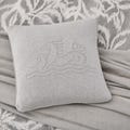 Signature Knitted Cushion in Silver Grey