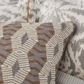 Asha Geometric Cushion in Grey, Chalk and Gold