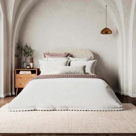 Avita White Textured Scalloped Bedding