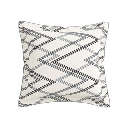 Emani Square Oxford Pillowcase, Chalk/Charcoal