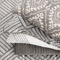 Kayah Patterned Cushion and Zig Zag Pillows in Charcoal
