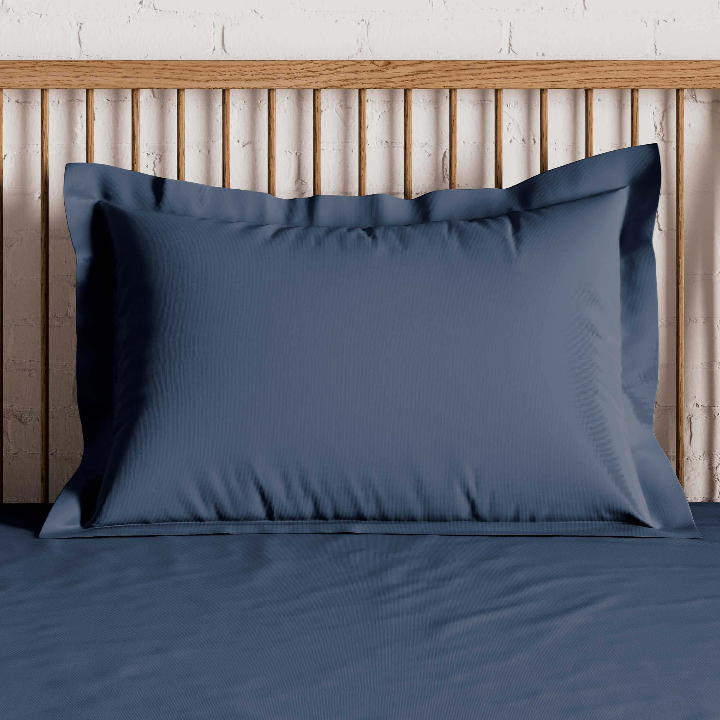 Product photograph of By Bedeck 500 Thread Count Plain Dye Pair Of Oxford Pillowcases Navy from Bedeck Home