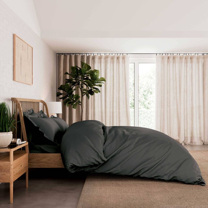 Luxury Plain Charcoal Grey Bedding by Bedeck