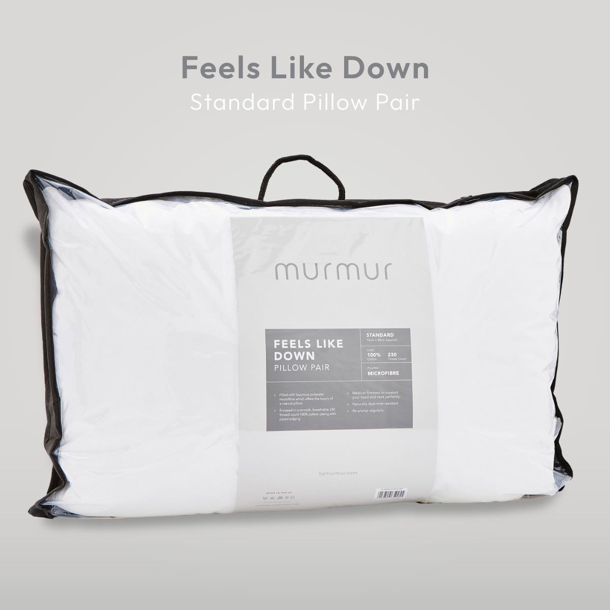 Murmur Feels Like Down Standard Pillow Pair Bedeck Home