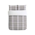 Grey Brushed Cotton Checked Cover Set