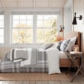 Grey Brushed Cotton Checked Bedding