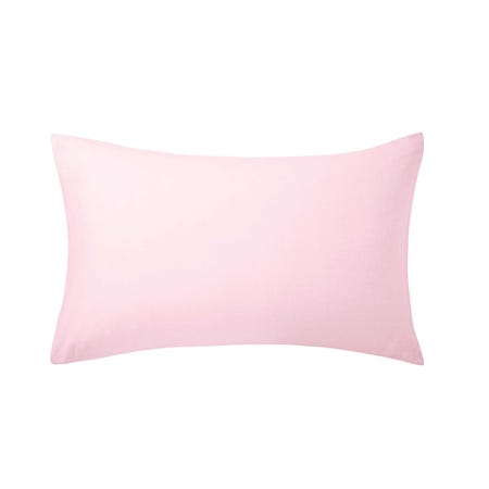 Pink Brushed Cotton Standard Pillowcase
