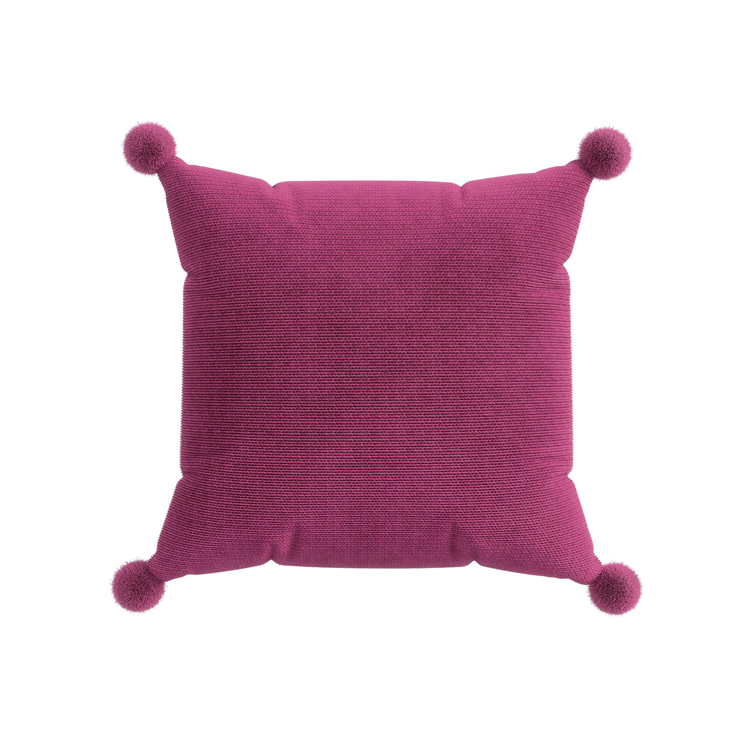 Product photograph of Helena Springfield Pom Pom Cushion 45cm X 45cm Fuchsia from Bedeck Home