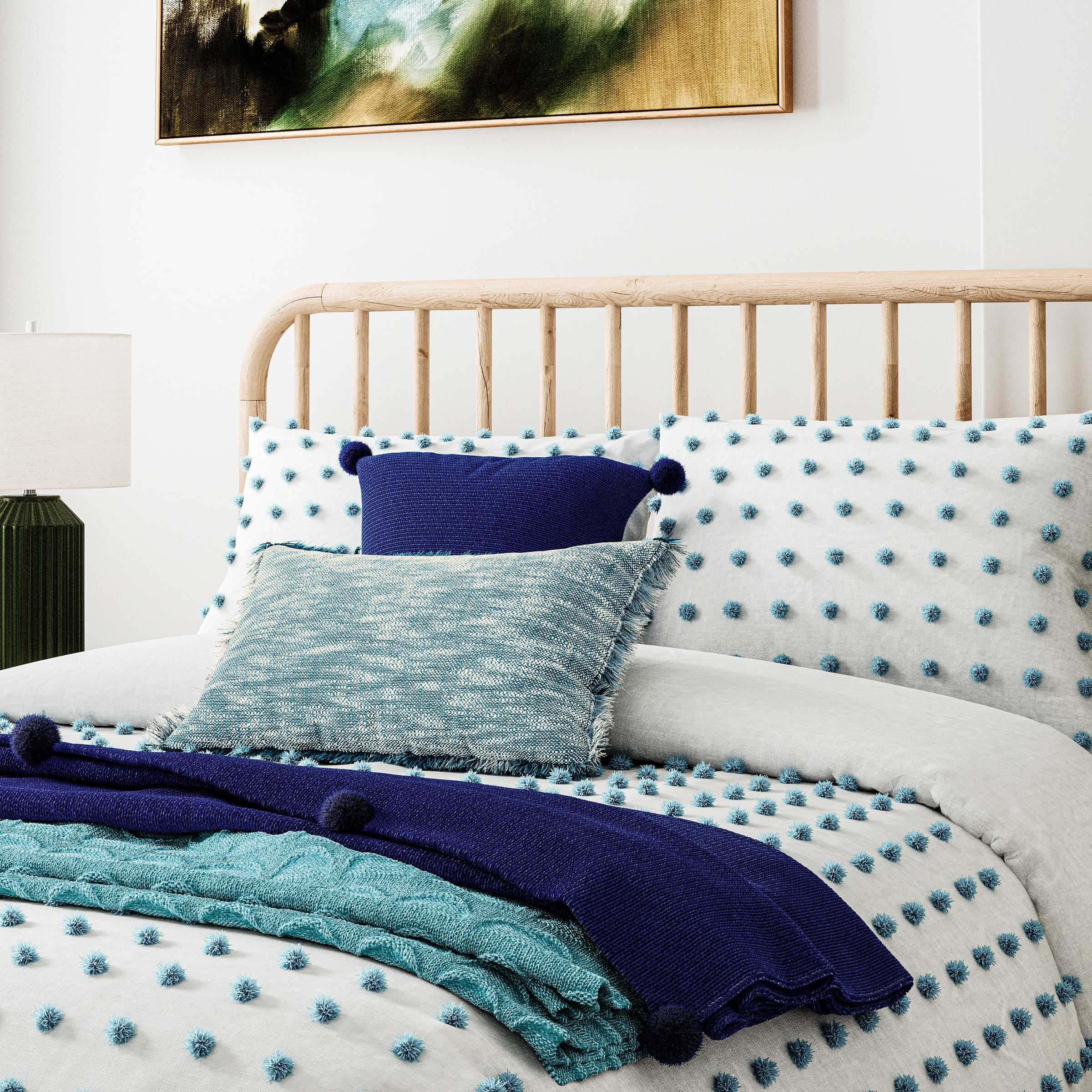 Tufted Spot Blue White