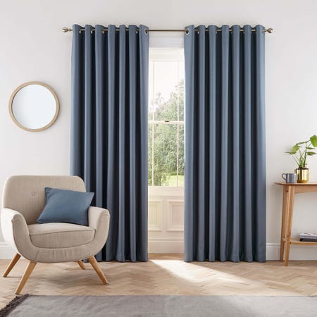 Eden Dark Blue Curtains 