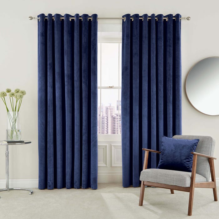 Eden Lined Curtains Electric Blue