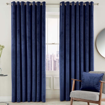 Escala Curtains, Electric Blue