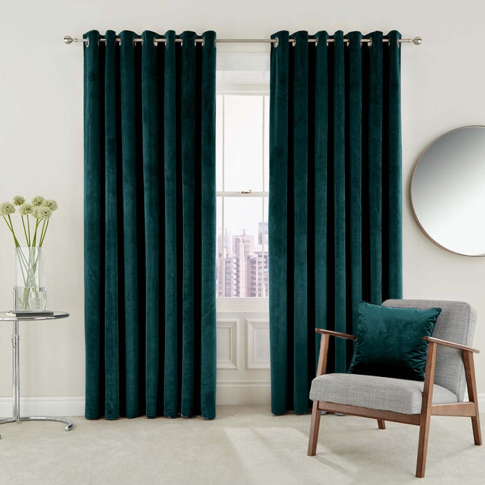 Escala Lined Curtains Teal