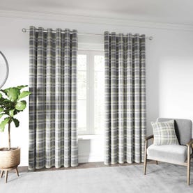 Harriet Curtains & Cushion Chartreuse/Grey
