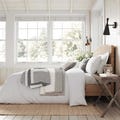 Dashed Weave Light Grey Textured Duvet Cover