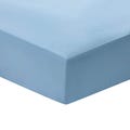 Cotton Percale Plain Dye Fitted Sheet Coastal Blue