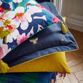 Bee Embroidered Pillow Stack Navy