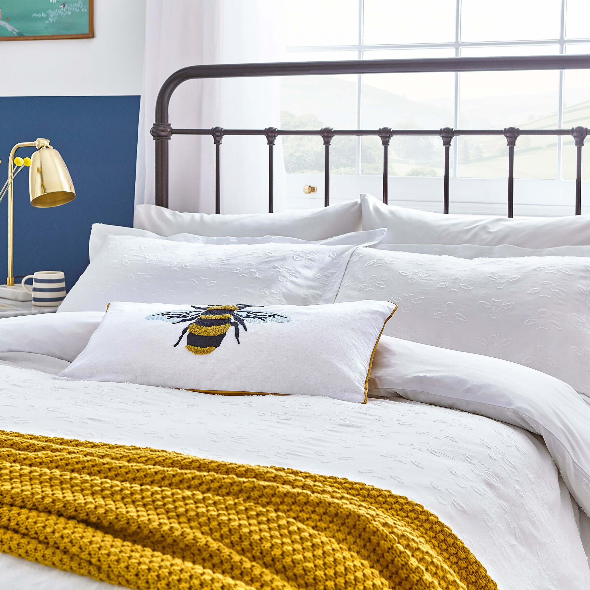 Botanical Bee Duvet Cover Chalk