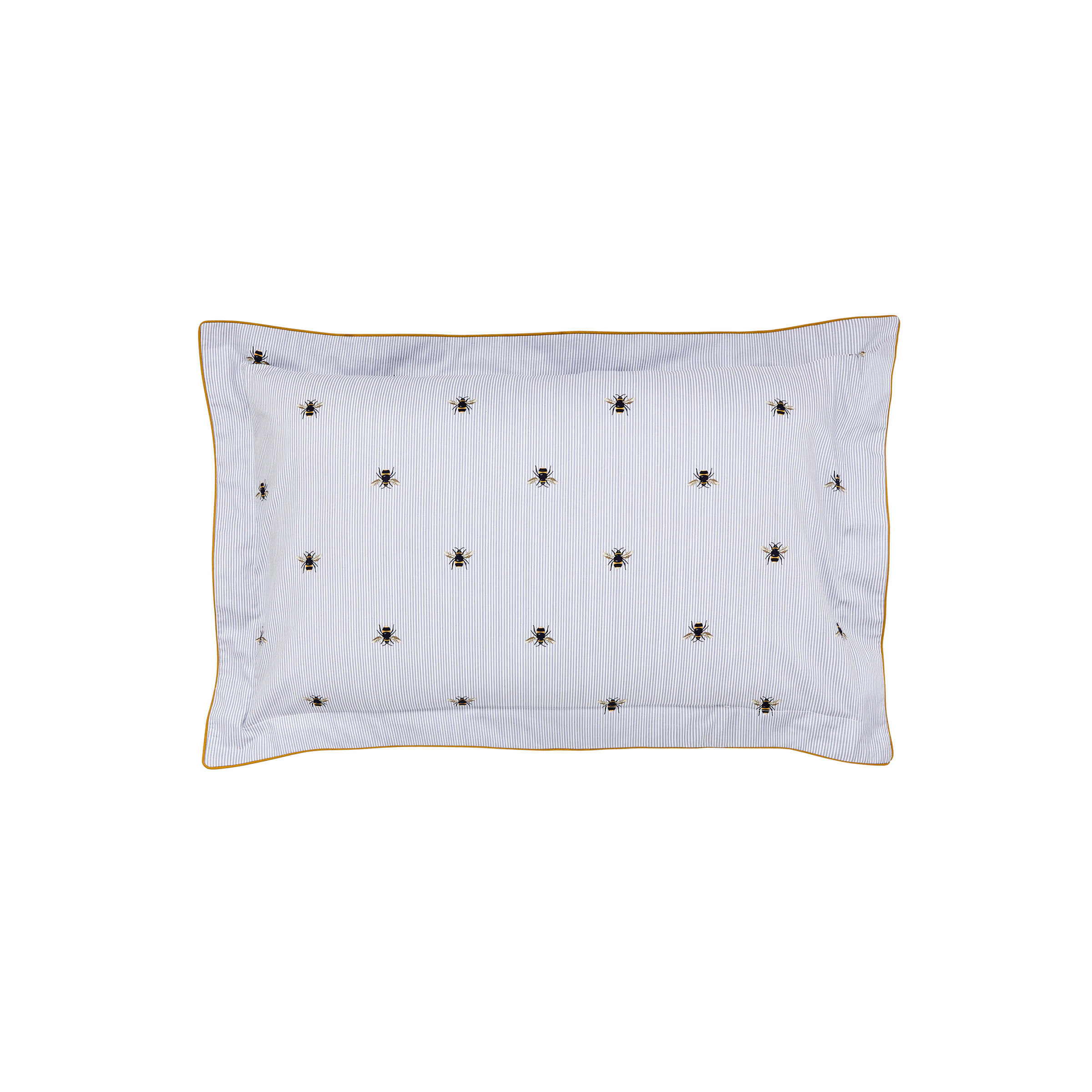 Product photograph of Joules Botanical Bee Oxford Pillowcase Blue from Bedeck Home