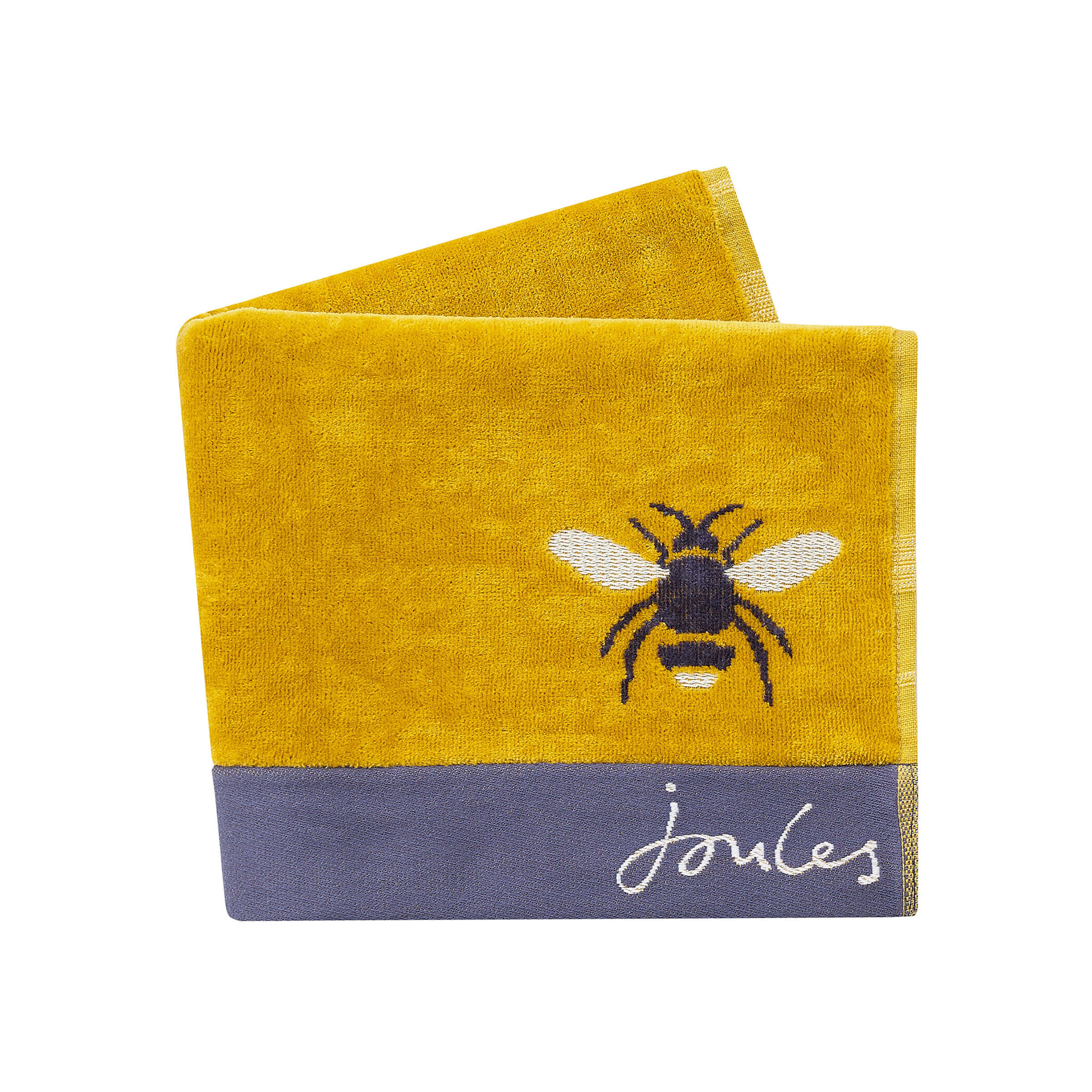 Product photograph of Joules Botanical Bee Bath Towel Gold from Bedeck Home.