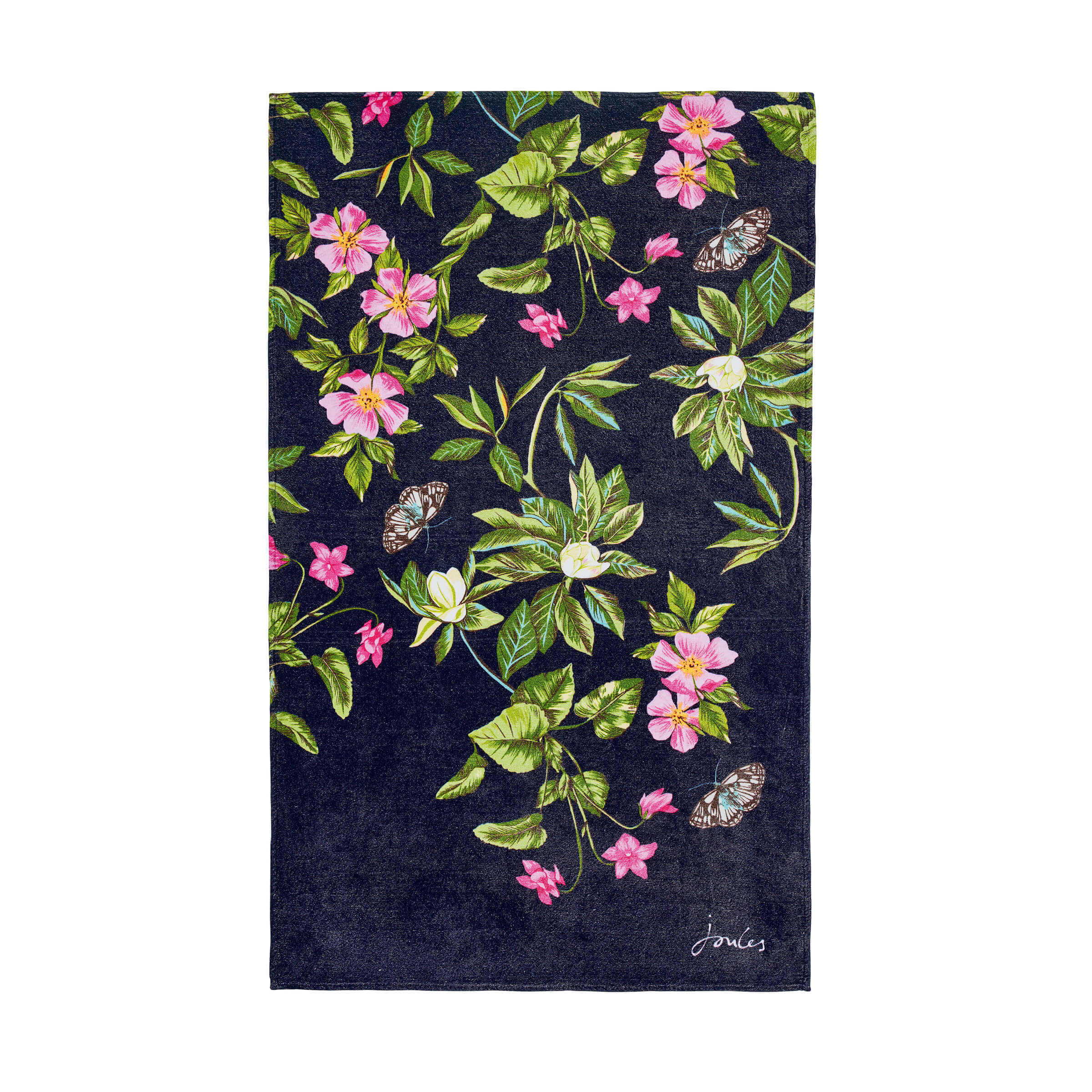 Product photograph of Joules Botanical Floral Beach Towel Navy from Bedeck Home