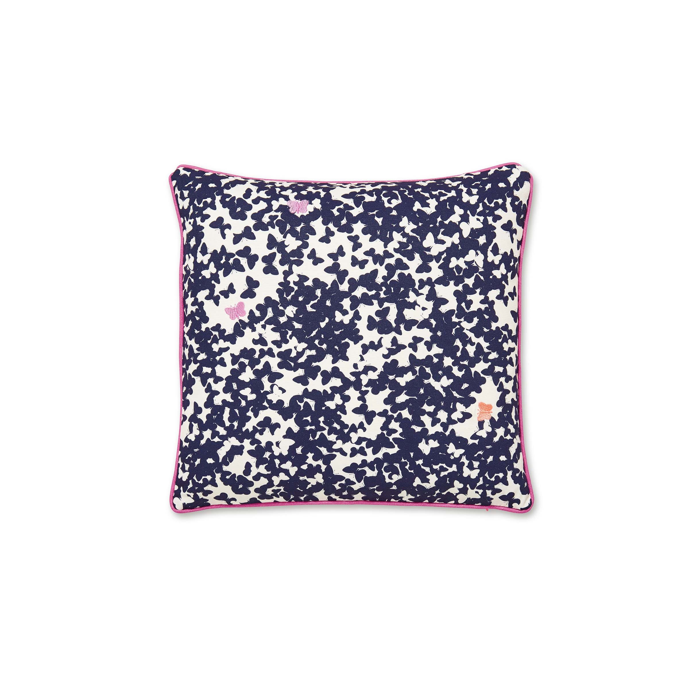 Joules Painted Poppy Cushion 40cm x 40cm Navy Bedeck Home