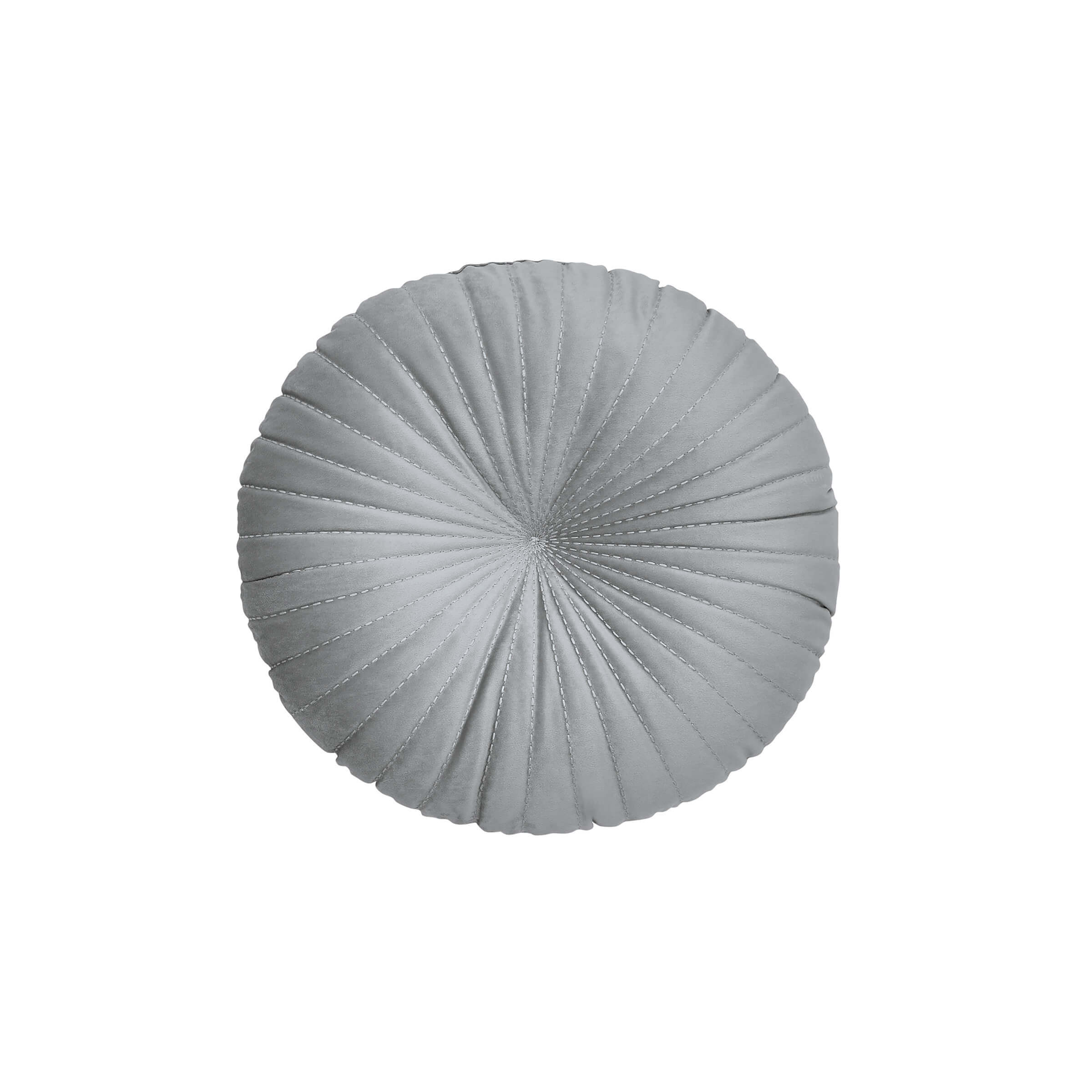 Product photograph of Katie Piper Serenity Circular Cushion Grey from Bedeck Home