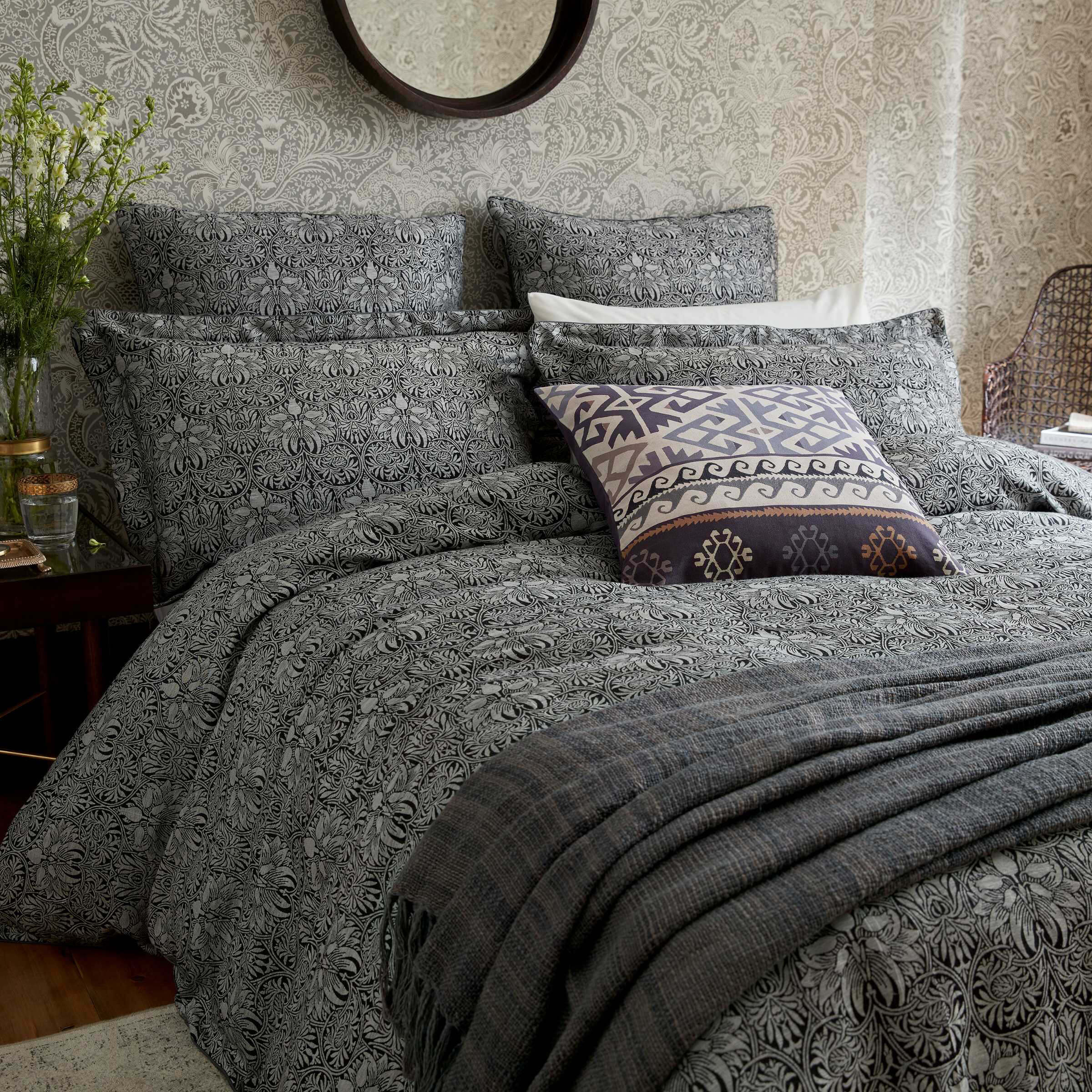 William Morris Crown Imperial Duvet Cover Charcoal Bedeck Home
