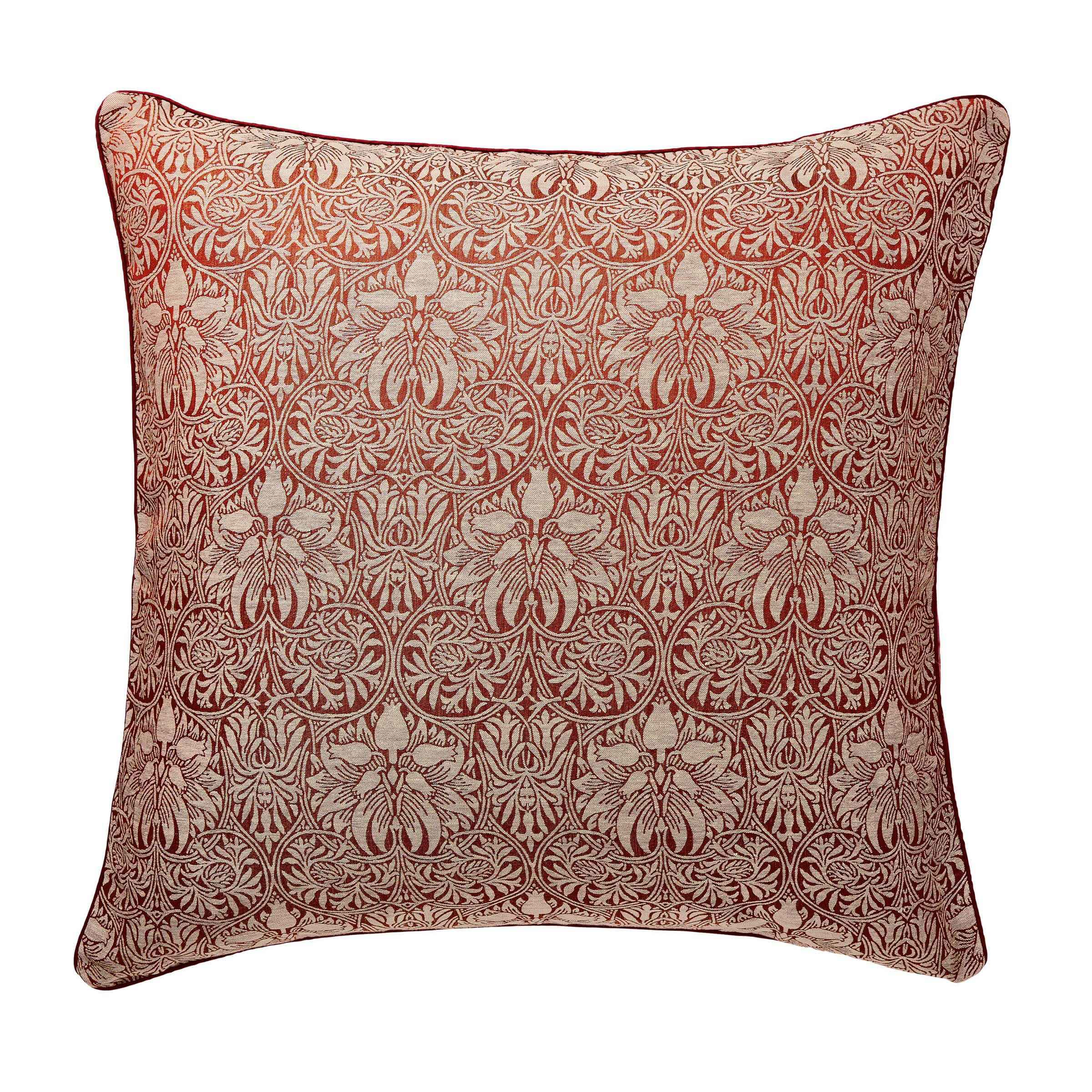 Product photograph of William Morris Crown Imperial Square Oxford Pillowcase Red from Bedeck Home