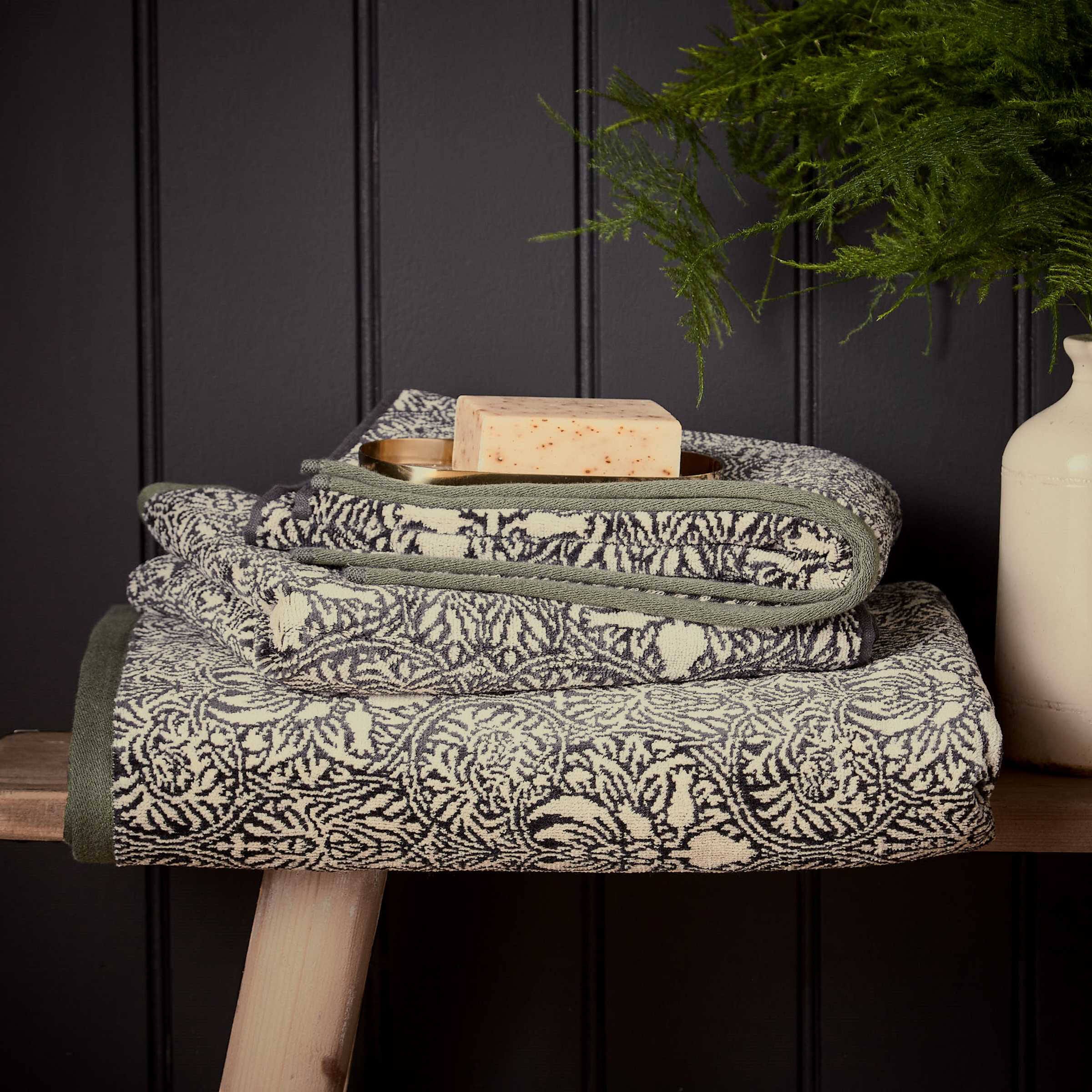 William Morris Sunflower Towels Green Bedeck Home