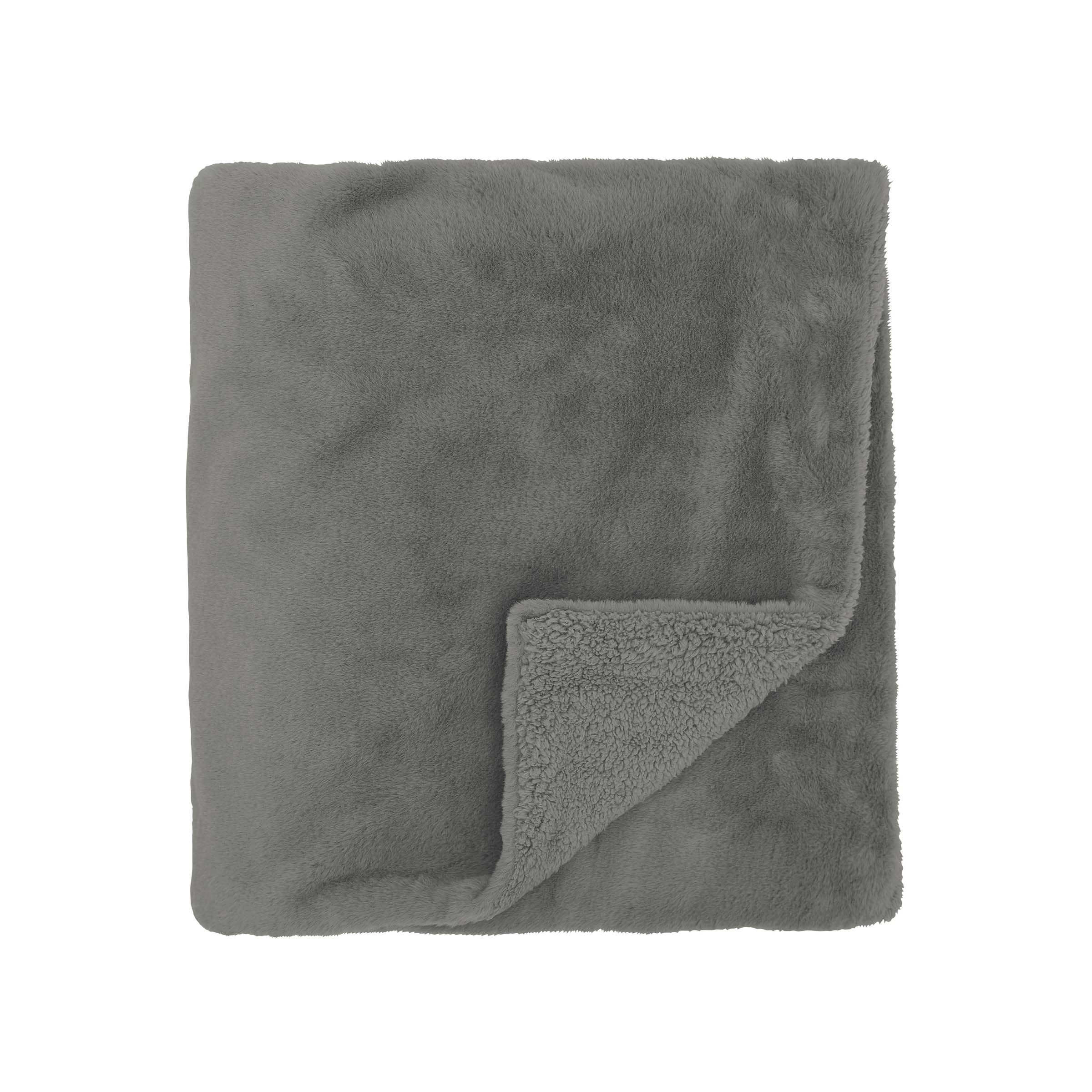 Murmur Skye Faux Fur Throw Storm Grey Bedeck Home