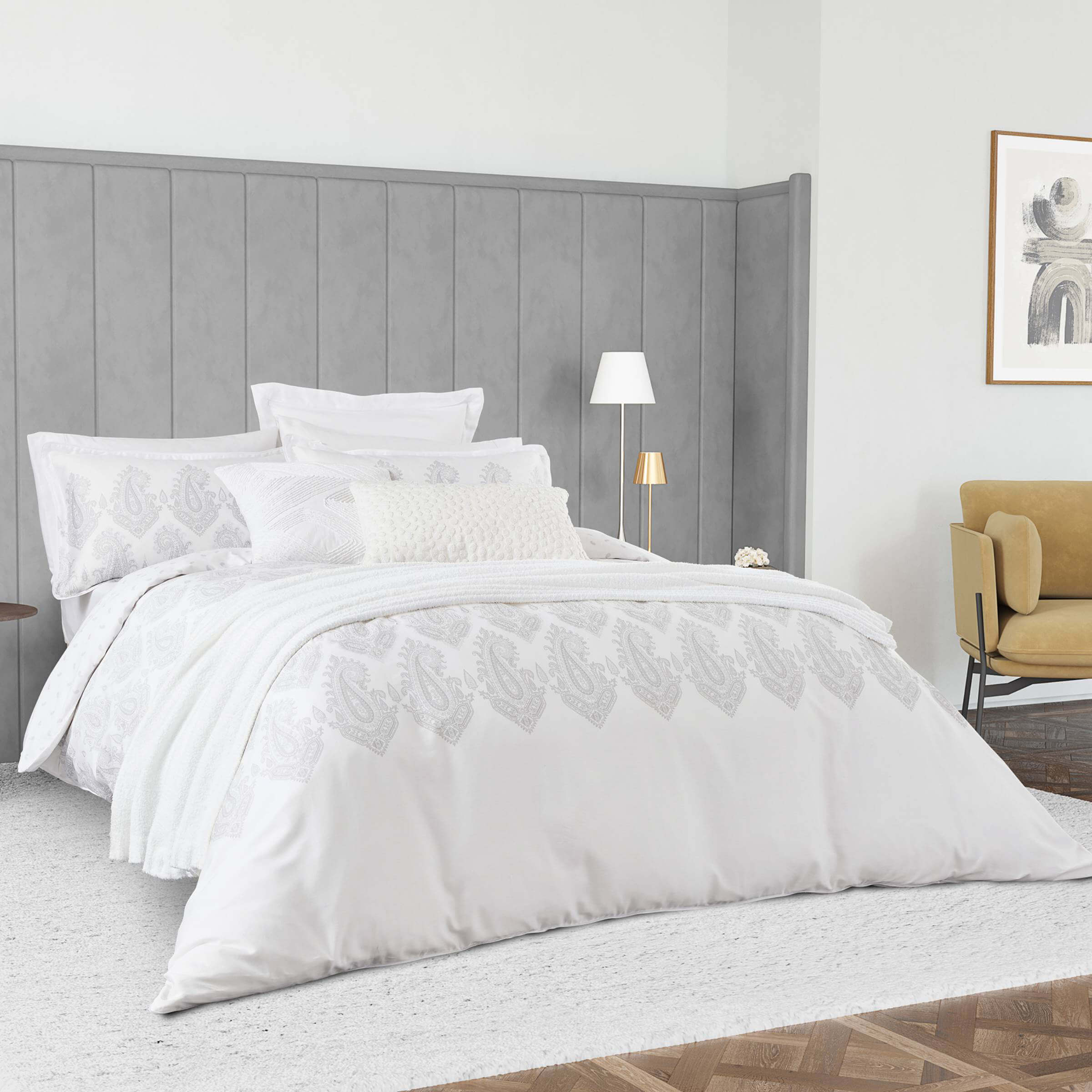 White king size on sale bedding