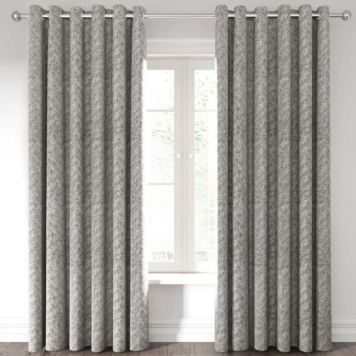 Hana Lined Curtains Silver