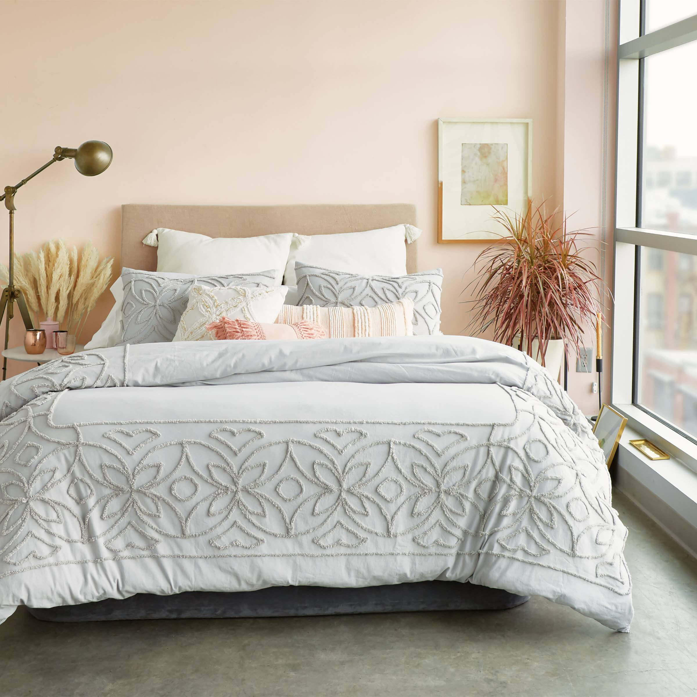 Chenille Border Grey