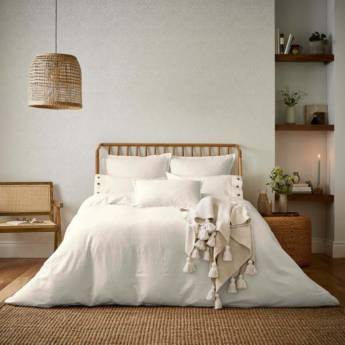 Morris & Co White Pure Linen Cotton Bedding