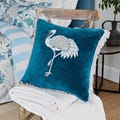 Sanderson Crane & Frog Blue Embroidered Cushion