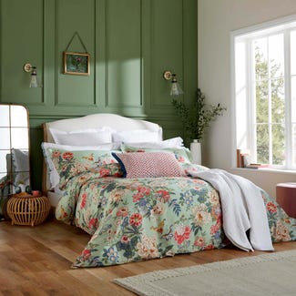 Sanderson Peony Green Floral Bedding