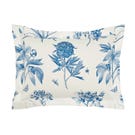 Etchings & Roses Oxford Pillowcase, China Blue