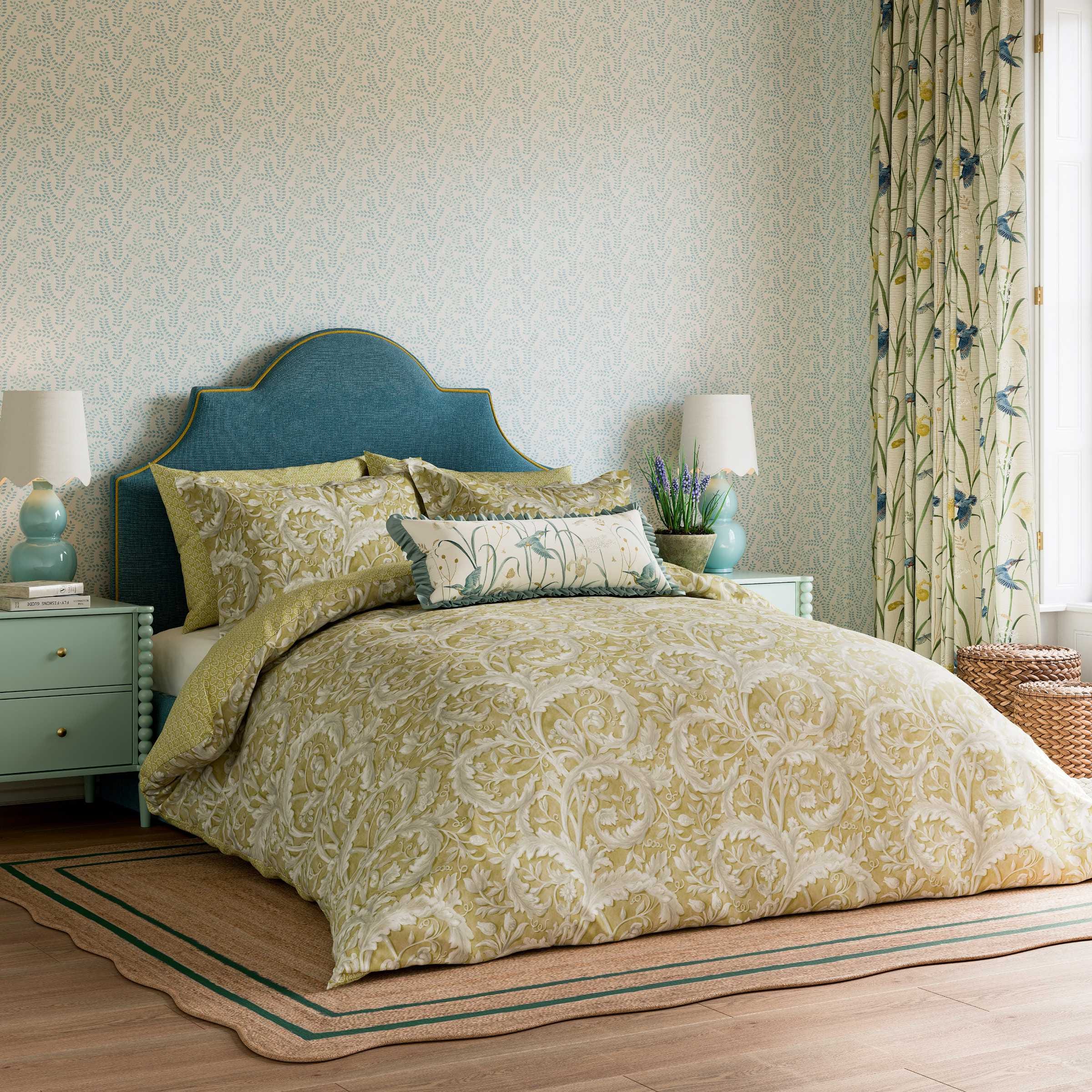 Sanderson National Trust Tila Lime Bedding Gold