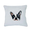 French bulldog Embroidered Cushion 45cm x 45cm, Silver