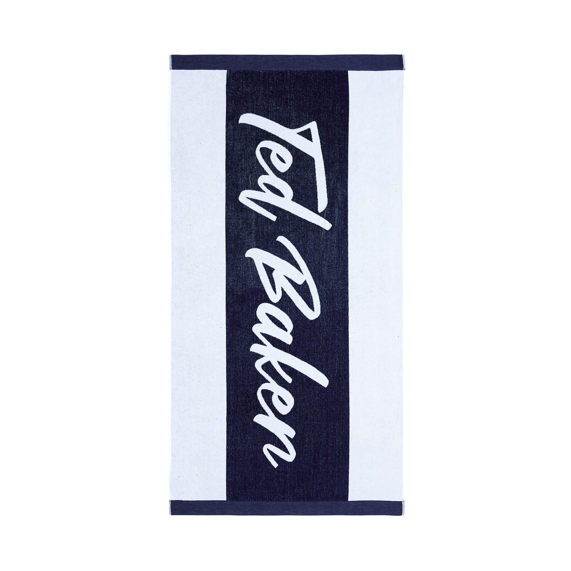 Product photograph of Ted Baker Branded Beach Towel Navy from Bedeck Home