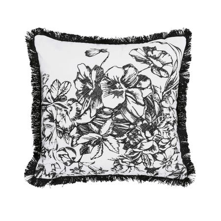 Elegance Floral Border Cushion Black