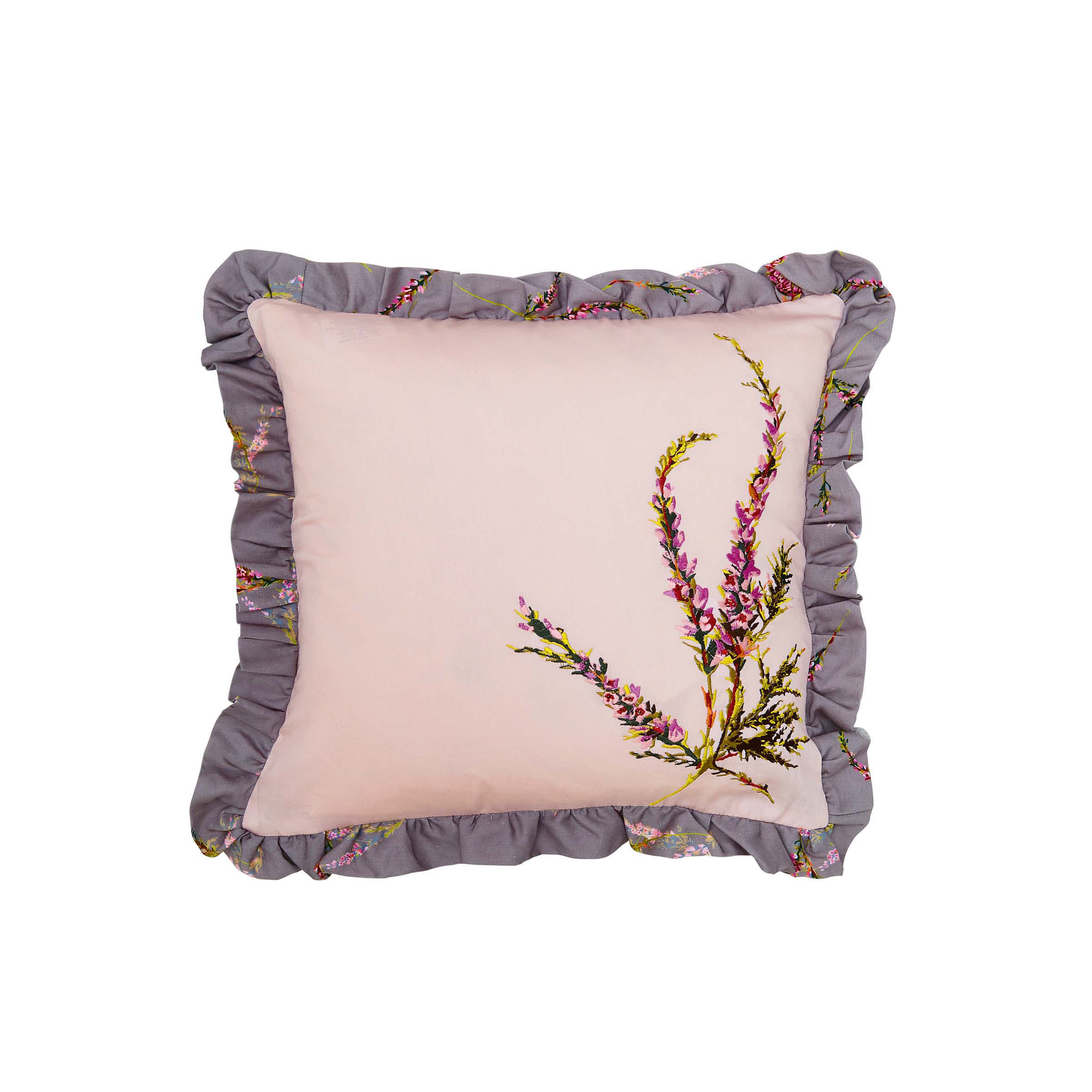 Product photograph of Ted Baker Heather Embroidered Cushion 45cm X 45cm Blush from Bedeck Home