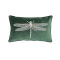 Dragonfly Embroidered Cushion Forest