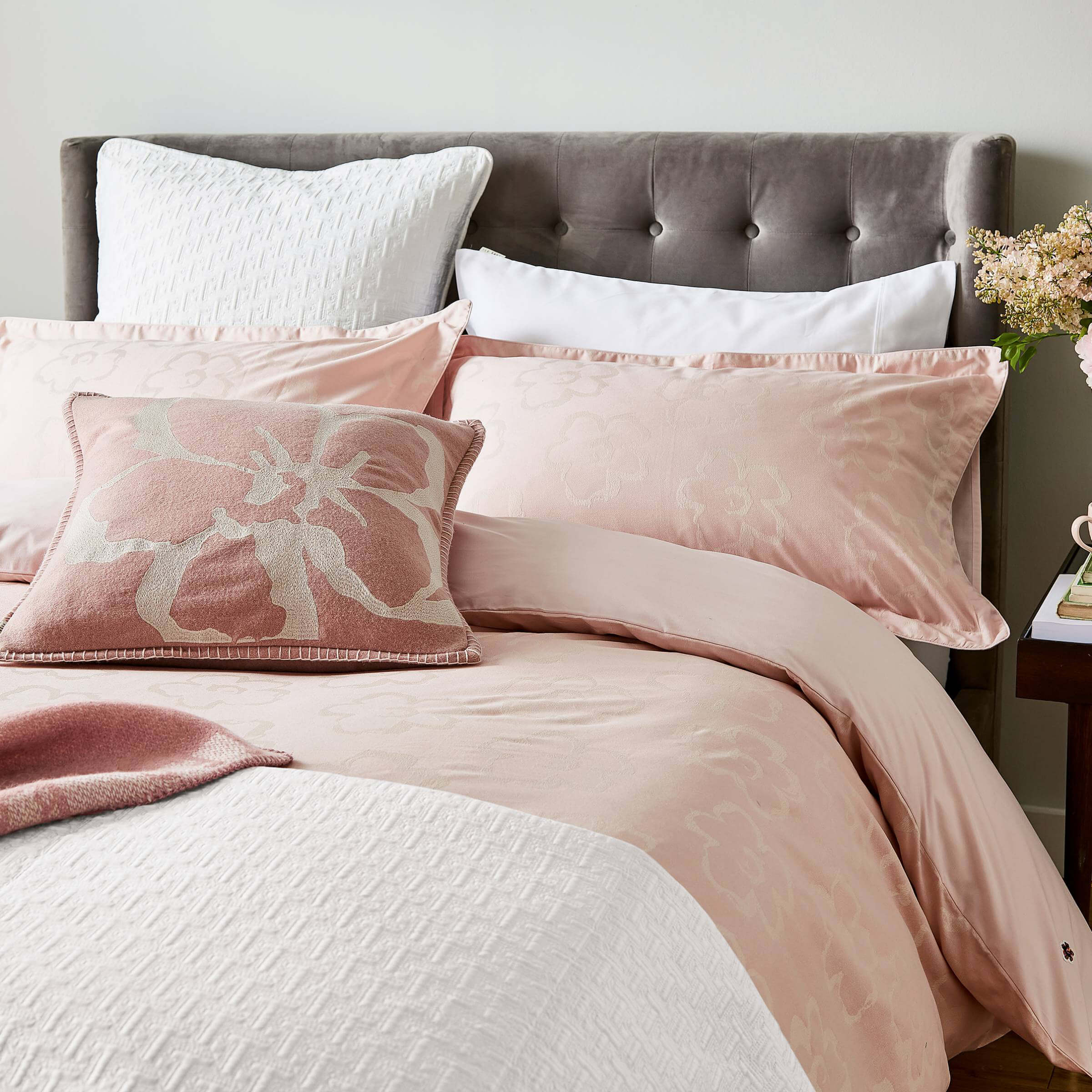 Blush velvet store comforter